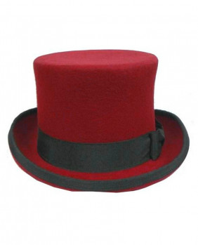 Sombrero de fieltro gótico rojo