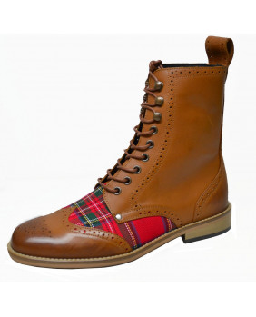 Boots écossaises rouges et...