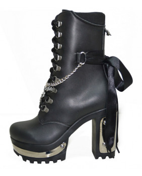 Boots black Gothic Steelground