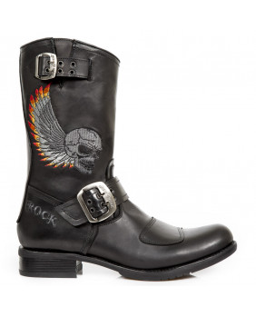 Newrock black leather boots...