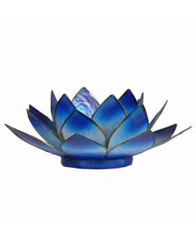 Bougeoir fleur de lotus bleue