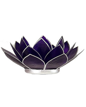 Porte-bougie Lotus violet &...