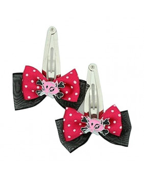 Pink and black cat hair clip