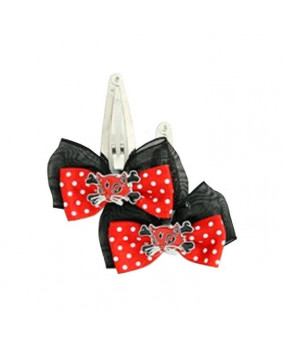 Bow hair clip with red and...