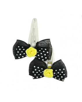 Black hair clip with white...