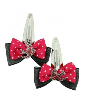 Hair clips with red swallow