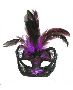 Masque gothique violet / noir