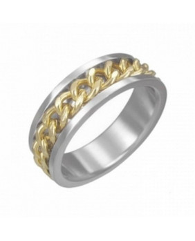Ring with gold chain