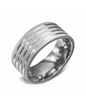 Grooved ring for men