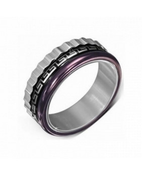 Purple and silver ring