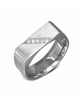 Steel signet ring for men