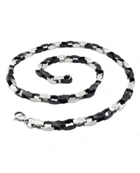Silver and black chain