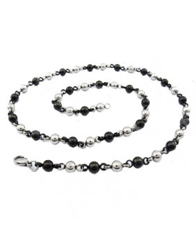 Stainless steel beads necklace