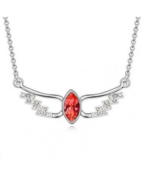 Red crystal necklace with...