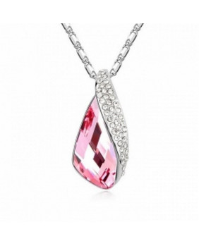 Pink crystal drop pendant