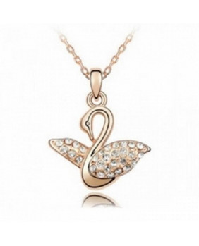 Pink gold plated swan pendant