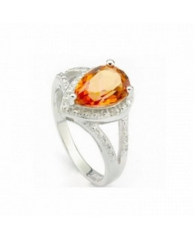 Silver rings and orange topaz