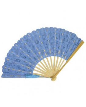 Blue lace lolita fan