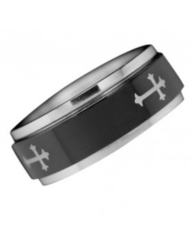 Bague stainless steel Gothic Cross