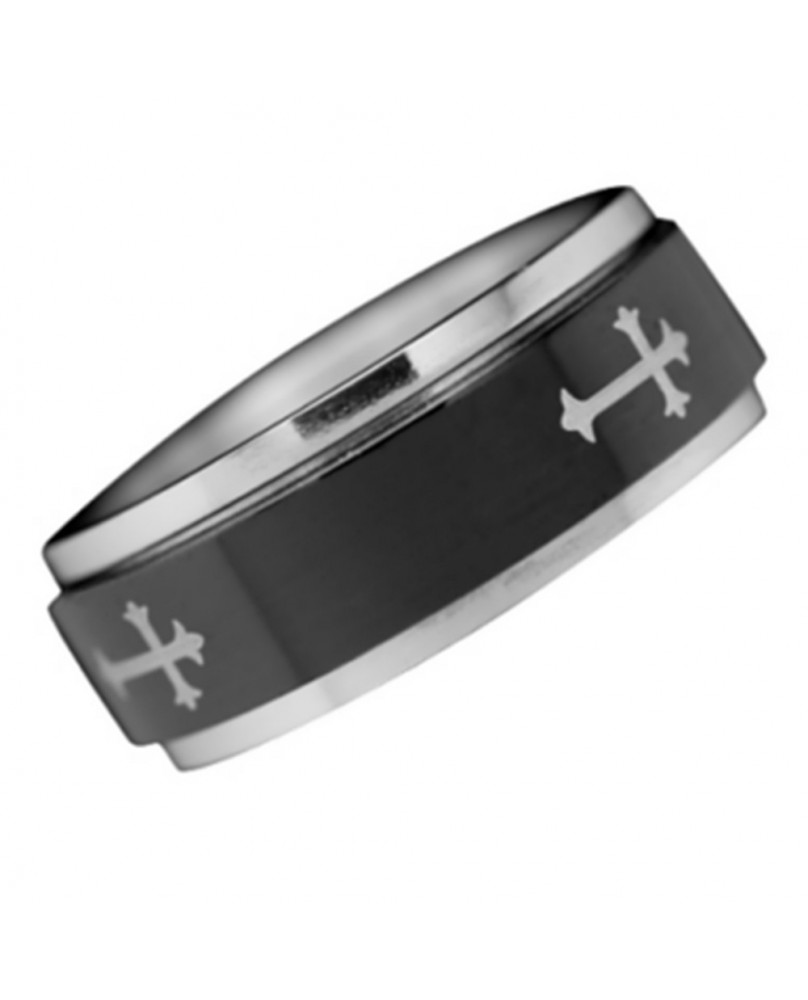 Bague stainless steel Gothic Cross
