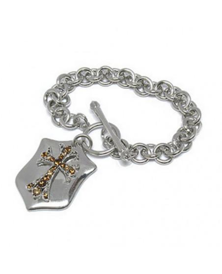 Bracelet goth croix ambre