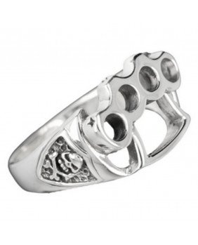 Bague argent poing americain