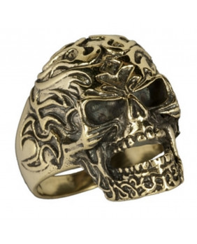 Bague tribal skull bronze