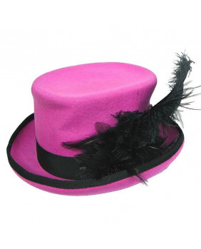Pink and black gothic hat
