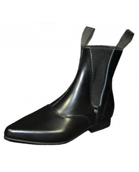 Boots Années Sixties noires en cuir Steelground 