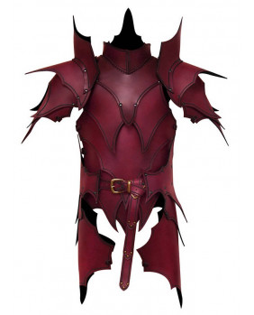 Armure elfique en cuir rouge