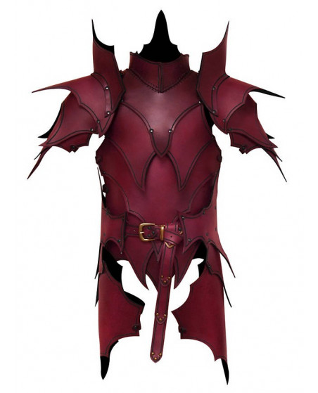 Armure elfique en cuir rouge