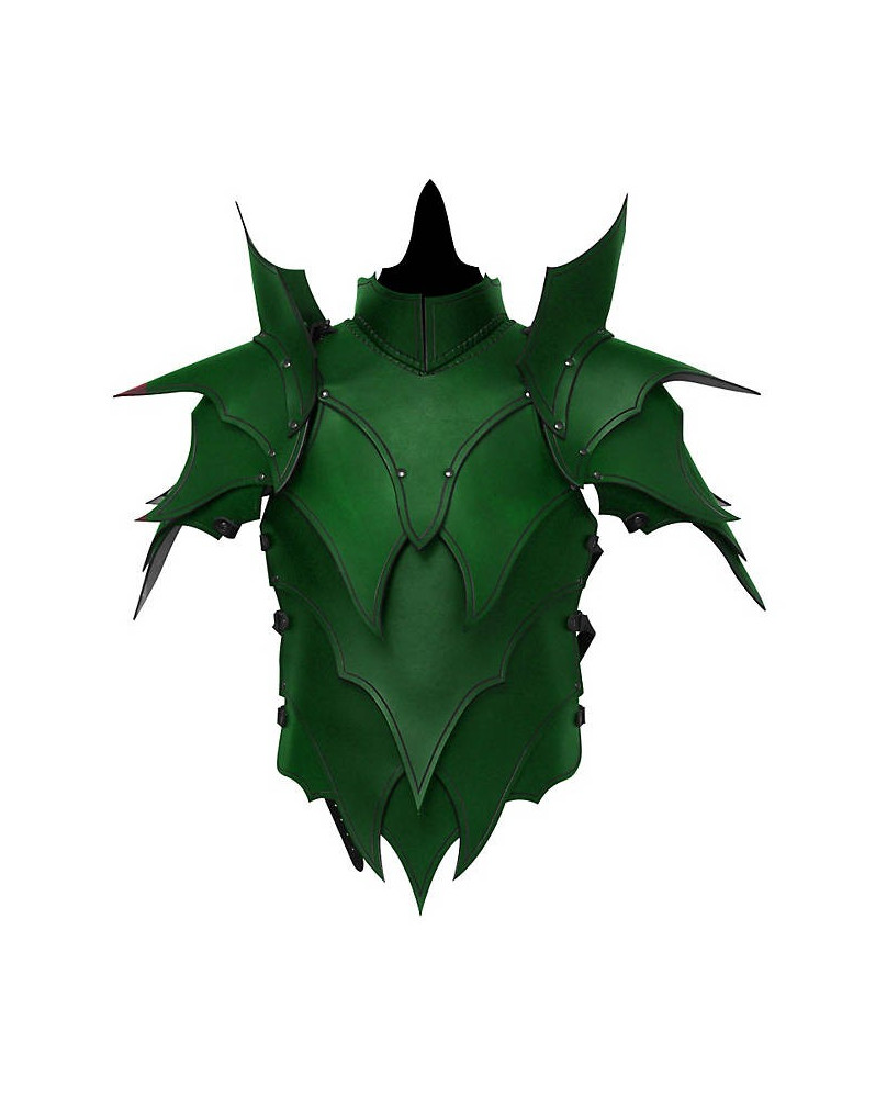 Armure Elfe noir en cuir vert