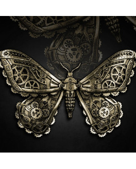 Barrette papillon steampunk