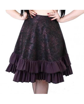 Romantic burgundy skirt with flowers
