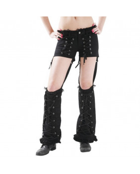 Pantalon short gothique punk emo avec jambières