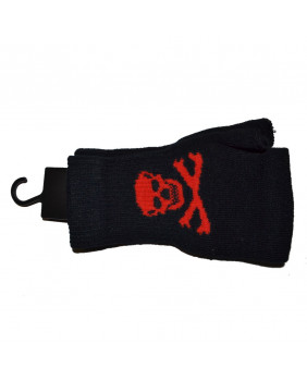 Black and red short gothic mitten

95% acrylic, 5% spandex.