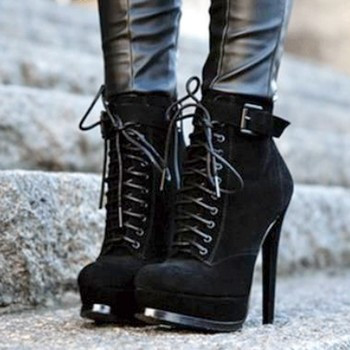 Gothic stiletto heel ankle boots