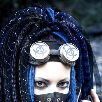 Steampunk goggles and cyber gothic glasses