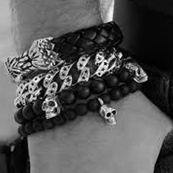 Gothic rock and steampunk bracelets for men