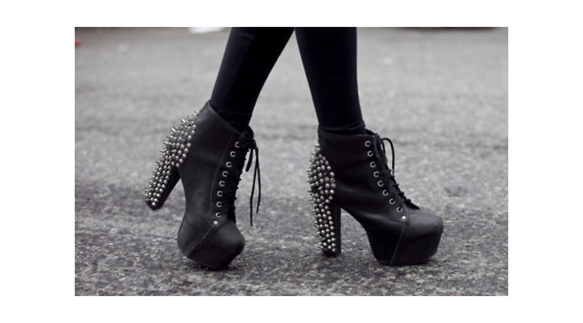 Gothic wedge ankle boots 