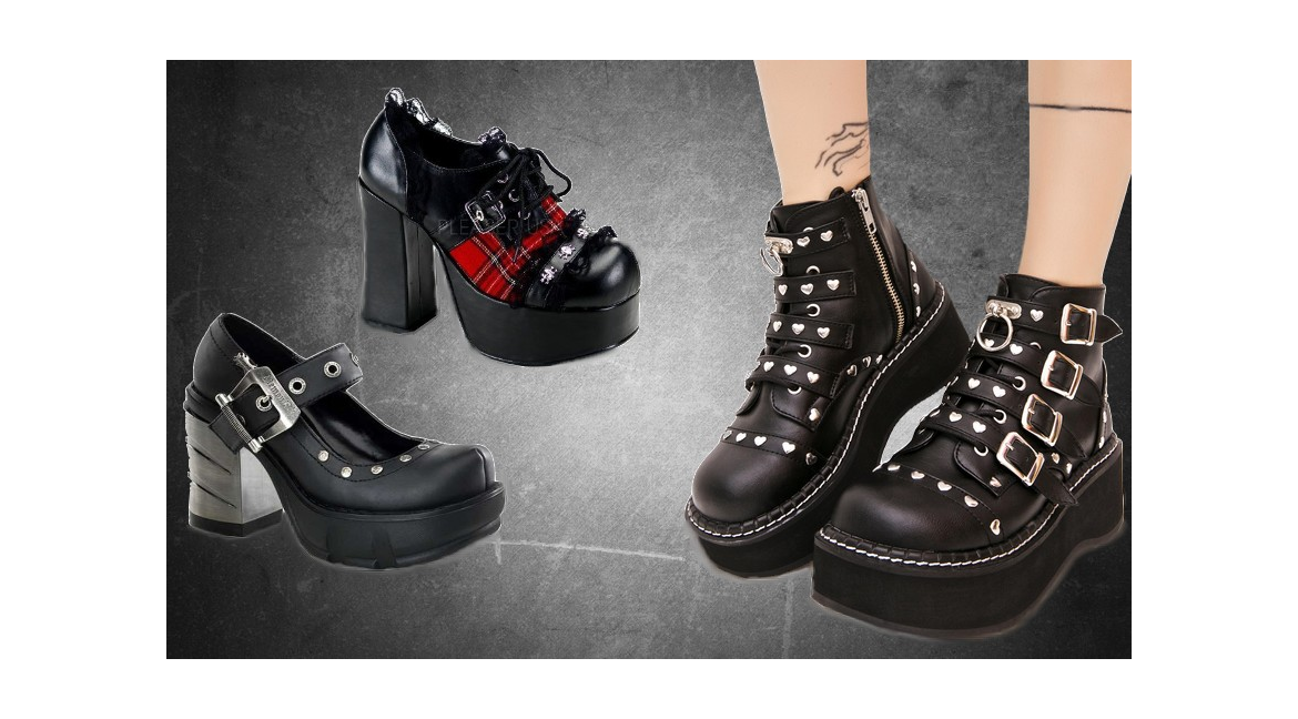 Gothic wedge shoes 